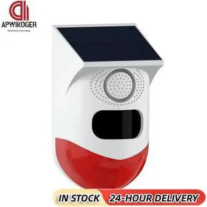 Solar Security Infrared Siren Remote Control Motion Activated Detector Alarm USB Charging Outdoor Alarm Siren for Home Farm Yard