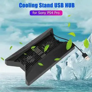 Cooling Fan Vertical Stand Charging Dock USB 3 Hub for 4 Pro
