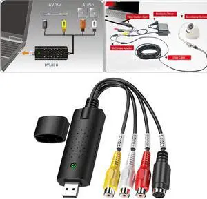 JAENFONG USB 2.0 Easy Cap Video TV DVD VHS DVR Capture Card Easier Cap USB Video Capture Device Support Win10 Capture Card