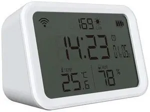 Tuya Temperature Humidity Meter Powered 4 in 1 Humidity Meter 2.4GHz LCD Display Bluetooth-compatible 5.0