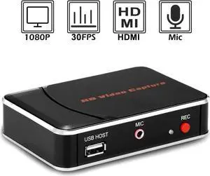JAENFONG HD Video Capture Card HDMI Game Capture With Microphone In for Blue Ray/Set-top box/Computer/Game box