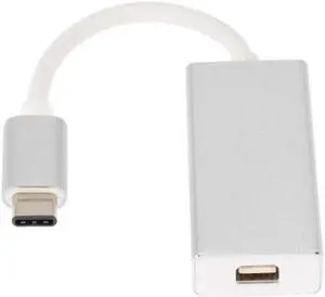 JAENFONG USB-C USB 3.1 Type C to Mini DisplayPort DP 1080p HDTV Adapter Cable with Silver Case for Laptop Macbook
