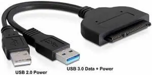 JAENFONG USB 3.0 to SATA 22Pin 2.5" Hard disk driver Adapter With extral USB Power cable