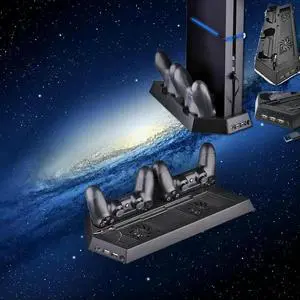 For PS4 Vertical Cooling Station Stand Dual Controller Charger Station Dock Cooling Fan & Charging Stand Vertical System For PS4 Vertical Cooling Station Stand Dual Controller Charger Station Dock Cooling Fan & Charging Stand Vertical System