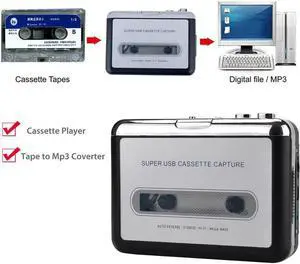 JAENFONG Ezcap 218 Old Tape Convert To PC Computer,Cassette To MP3 Format Converter Audio Recorder Capture Card Music Walkman Player