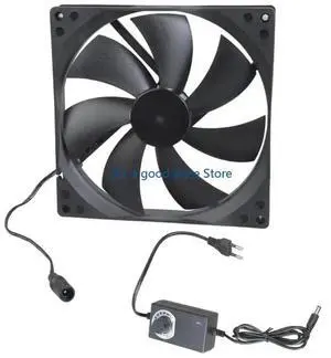 180mm Double Ball Bearing 12V Cooling Fan 5.5x2.1mm High Airflows Adjustment For PC Case Server Cabinet Ventilation Fan