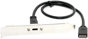 JAENFONG USB 3.1 Front Panel Header to USB-C Type-C Female Extension Cable 40cm with Panel Mount Screw