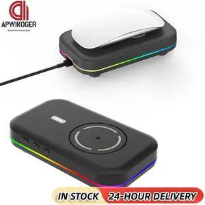 Undetectable Mouse Mover Jiggler 4 Modes Wiggler with Adjustable Interval Timer ON/Off Switch RGB Lights Keeps PC Active