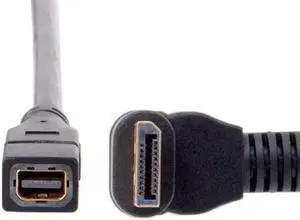 JAENFONG Down Angled DP DisplayPort 90 Degree to Mini DP DisplayPort Female Cable for Displays Monitors