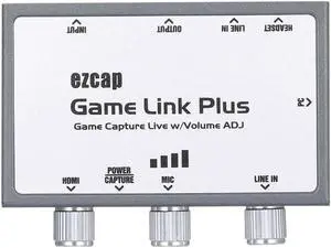 JAENFONG Game Link Plus Game Video Capture Box 1080P Capture Card Maximum Support 2160P HD Video Input/Output w/ Volume Adjustment Knobs