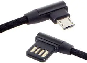 JAENFONG USB 5Pin to Left Right Angled 90 Degree USB 2.0 Data Cable with Sleeve for TabletPhone 15cm