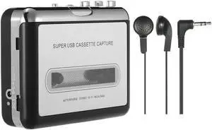 JAENFONG Ezcap USB Cassette Capture Audio Music Player Cassette Tape to MP3 Converter Convert into Computer Stereo HiFi Sound Mega Bass