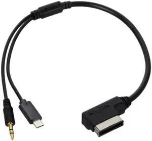 JAENFONG Media In AMI MDI to Stereo 3.5mm AudioUSB-C Aux Adapter Cable For Car VW AUDI 2014 A4 A6 Q5 Q7