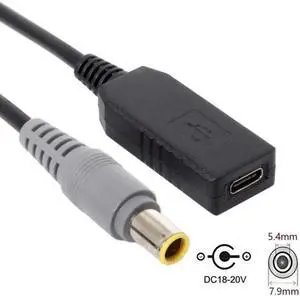 JAENFONG USB 3.1 Type C USB-C to DC 20V 7.9*5.4mm Power Plug PD Emulator Trigger Charge Cable for Laptop