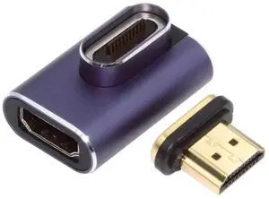 JAENFONG 90 Degree Left Angled Vertical Magnetic 8K Type-A HDMI 2.1 Male to Female Straight Video Adapter for Laptop HDTV