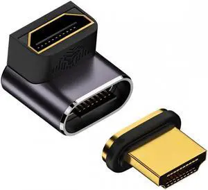 JAENFONG 90 Degree Up Angled Magnetic 8K Type-A HDMI 2.1 Male to Female Straight Video Adapter for Laptop HDTV JAENFONG 90 Degree Up Angled Magnetic 8K Type-A HDMI 2.1 Male to Female Straight Video Adapter for Laptop HDTV