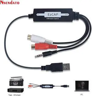 JAENFONG EZCAP USB Audio Capture Card Convert CD Tape old Analog Music to MP3 Recorder Analog Audio Card to Digital for Mac & Windows 8/7 JAENFONG EZCAP USB Audio Capture Card Convert CD Tape old Analog Music to MP3 Recorder Analog Audio Card to Digital for Mac & Windows 8/7