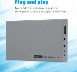 JAENFONG ezcap269 USB 3.0 1080P HD Video Game Capture Box for Live Video Support 4K Video Input and Output MIC Input Gamepad Audio Input