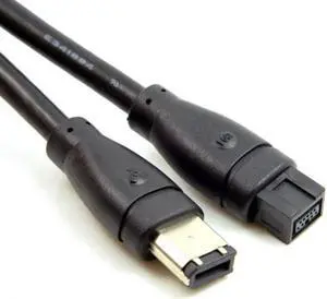 JAENFONG 9 PIN / 6 PIN BETA FireWire 800 - FireWire 400 9-6 Cable IEEE 1394B 1.8m Black