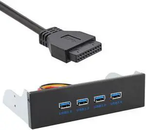 JAENFONG USB 3.0 HUB 4 Ports Front Panel to Motherboard 20Pin Connector Cable for 5.25" CD-ROM Bay