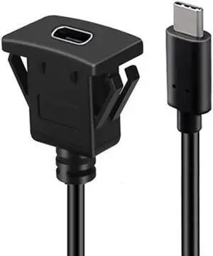 JAENFONG Waterproof Dustproof USB-C Type-C USB 3.1 10Gbps Extension Flush Car Latch Mount Extension Cable for Dashboard Panel JAENFONG Waterproof Dustproof USB-C Type-C USB 3.1 10Gbps Extension Flush Car Latch Mount Extension Cable for Dashboard Panel