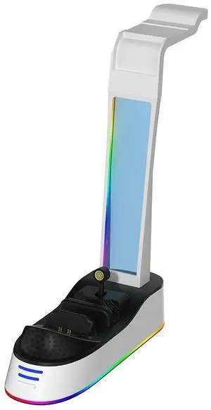 Charging Station with Headset Holder for PS5 Controller RGB Light Charging Indicator for Portal Game Console Charging Station with Headset Holder for PS5 Controller RGB Light Charging Indicator for Portal Game Console