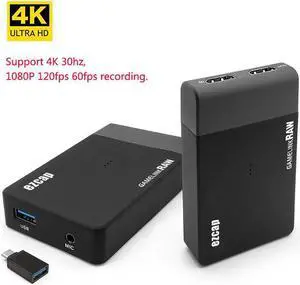 JAENFONG Ezcap321A USB 3.0 HD Game Capture Card Live Streaming Box 4K 30hz 1080P 120fps 60fps Video Recording TV Loop Mic Input
