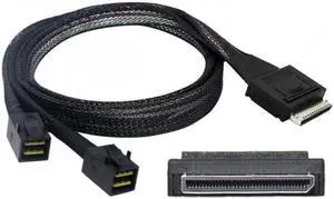 JAENFONG OCuLink PCIe PCI-Express SFF-8611 8x 8-Lane to Dual SFF-8643 HD 4x SSD Data Active Cable 50cm