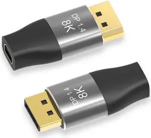 JAENFONG Mini DisplayPort 1.4 8K 60hz Female Adapter Ultra-HD UHD 4K 144hz to DP Male 7680*4320 for Video PC Laptop TV