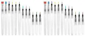 24 PCS Water Color Brush Pen Set, Watercolor Paint Pens, Water Color Water-Base Markers, Water Soluble Colored Pencil