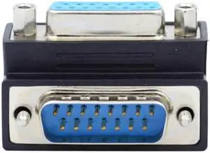 JAENFONG Up 90 Degree Angled DSUB D-subminiature 15pin Male to Female Extension Adapter DB Connector JAENFONG Up 90 Degree Angled DSUB D-subminiature 15pin Male to Female Extension Adapter DB Connector