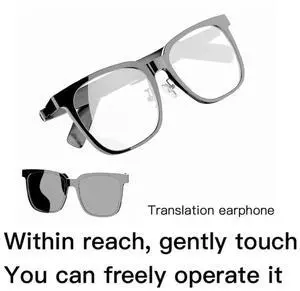 ligent Translator Glasses 144 Languages Portable Music Play Glasses Rechargeable Wireless Sports Sun Glasses for Men Women