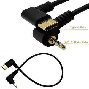90 Degree elbow USB Type-C to 2.5 mm Male AUX Audio Headphone 2.5 Jack cable Adapter For Headphone Computer Speaker