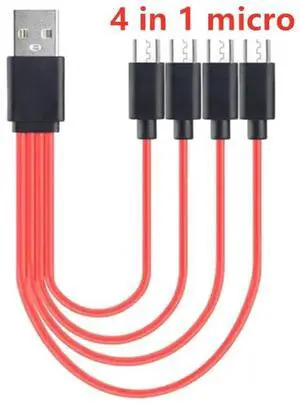 JAENFONG Multi Micro USB Charging Cable 4 in 1 USB 2.0 A Male to 4 Micro USB Male,Micro USB Splitter Cable Charging Cord Adapter