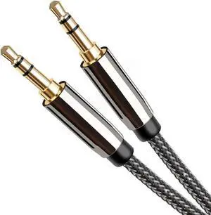 JAENFONG AUX Cable, 3.5mm Nylon Braided Stereo AUX Cable Male to Male Hi-Fi Sound AUX Cord Auxiliary Audio Cable for Car, Headphone, Speaker, Home Stereo, iPhone, Echo(3.3 Feet / 1 Meter)