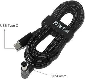 JAENFONG 1.8m 100W USB Type C to 6.5 X 4.4mm Laptop Power Adpater Connector Charging Cable Cord for Vaio Laptop Charger Converter JAENFONG 1.8m 100W USB Type C to 6.5 X 4.4mm Laptop Power Adpater Connector Charging Cable Cord for Vaio Laptop Charger Converter