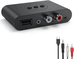 JAENFONG Bluetooth 5.2 Audio Receiver NFC USB Flash Drive RCA 3.5Mm AUX USB Stereo Music Wireless Adapter With Microphone
