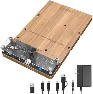 SAS to USB 3.0 Adapter,SAS SATA Hard Drive Docking Station for 2.5/3.5 inch SSD HDD, Tool-Free External Hard Drive Reader with 12V/2A Power Adapter, Support up to 20TB