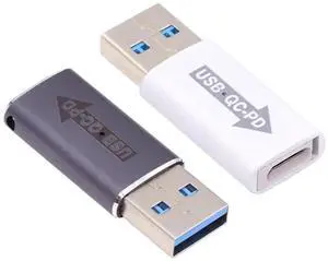 JAENFONG 2 Pack 10Gbps USB 3.0 Female to PD USB-C Type C Male Connector QC Data Sync Type C Adapter for Laptop Tablet Phone JAENFONG 2 Pack 10Gbps USB 3.0 Female to PD USB-C Type C Male Connector QC Data Sync Type C Adapter for Laptop Tablet Phone