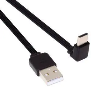 JAENFONG USB 2.0 Male to USB-C Type-C Up Down Angled 90 Degree Data Flat Slim FPC Cable for FPV & Disk & Phone 13cm JAENFONG USB 2.0 Male to USB-C Type-C Up Down Angled 90 Degree Data Flat Slim FPC Cable for FPV & Disk & Phone 13cm