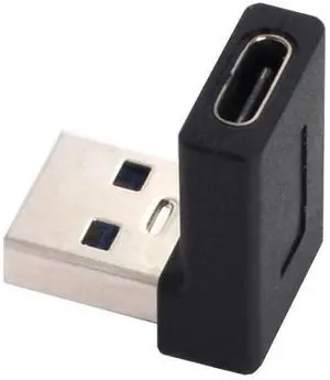 JAENFONG USB-C Type C Female to USB 3.0 A Male Data Adapter 90 Degree Down Angled for Laptop Desktop, Support 5Gbps Data JAENFONG USB-C Type C Female to USB 3.0 A Male Data Adapter 90 Degree Down Angled for Laptop Desktop, Support 5Gbps Data