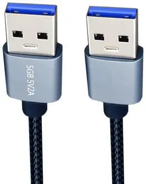 JAENFONG USB to USB Cable 0.98ft, USB 3.0 Type-A Male to Type A Male 5Gbps Data Cord Silver Compatible for Disk SSD Camera JAENFONG USB to USB Cable 0.98ft, USB 3.0 Type-A Male to Type A Male 5Gbps Data Cord Silver Compatible for Disk SSD Camera