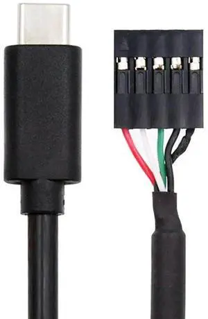 JAENFONG 9Pin 10Pin USB 2.0 Motherboard Header to Type-C USB-C Adapter Extender Converter Cable 50cm for Camera Mini Monitor Sensor Panel