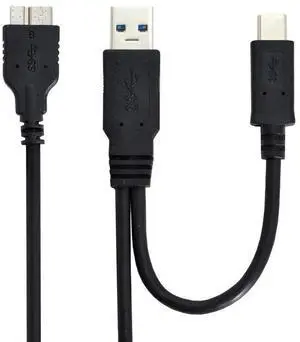 JAENFONG Combo USB-C USB 3.1 Type-C & USB3.0 Type-A Host to Micro USB 3.0 Target Data Cable for Disk 60cm JAENFONG Combo USB-C USB 3.1 Type-C & USB3.0 Type-A Host to Micro USB 3.0 Target Data Cable for Disk 60cm