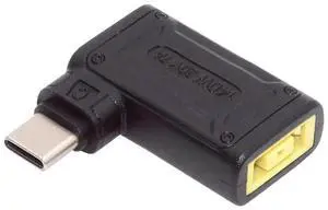 JAENFONG  90 Degree Angled Rectangle Jack Thinkpad X1 Input to USB-C Type-C 140W 100W Power Plug Charge Adapter for Laptop Phone