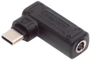 JAENFONG 90 Degree Angled DC Jack 4.5x3.0mm Input to USB-C Type-C 140W 100W Power Plug Charge Adapter for Laptop Phone JAENFONG 90 Degree Angled DC Jack 4.5x3.0mm Input to USB-C Type-C 140W 100W Power Plug Charge Adapter for Laptop Phone