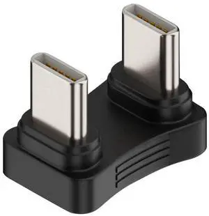 JAENFONG Opposite U Shape Back Angled 480Mbps USB-C Type C Male to Male Coupler Extender Power Data Adapter for Power Bank Phone Laptop