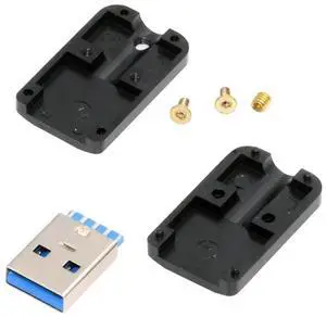 JAENFONG USB DIY Kit USB 3.0 Type-A Male Plug Connector Welding Solder Type Aluminum Alloy Shell Black Customization Replacement Repair for 6.0mm Cable