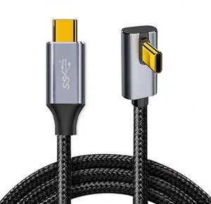 JAENFONG 90 Degree USB3.1 USB-C Type-C Male to Male Cable Low Profile Angled 4K@60Hz Gen 2 100W 10Gbps Data Extension Cord for Laptop Phone, 2m/6.6ft JAENFONG 90 Degree USB3.1 USB-C Type-C Male to Male Cable Low Profile Angled 4K@60Hz Gen 2 100W 10Gbps Data Extension Cord for Laptop Phone, 2m/6.6ft