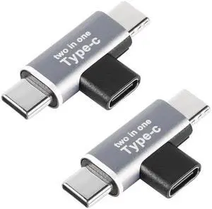 JAENFONG 2 in 1 USB C Power Splitter Adapter, Type C 1 Female to 2 Male T-Type Charging Connector, 2 Pcs JAENFONG 2 in 1 USB C Power Splitter Adapter, Type C 1 Female to 2 Male T-Type Charging Connector, 2 Pcs